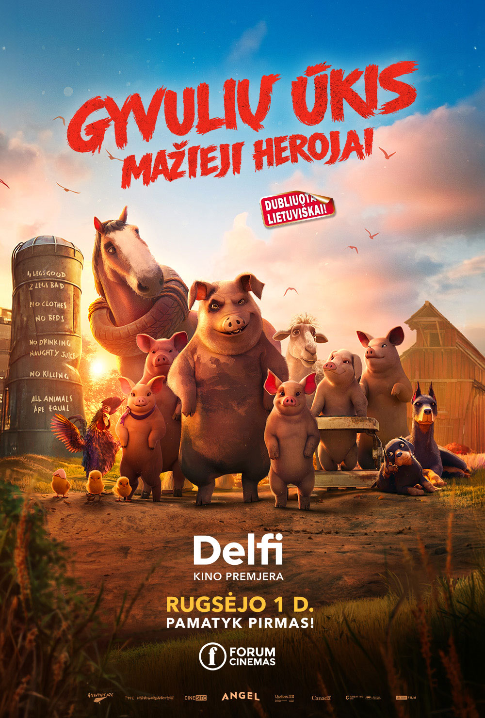 DELFI premjera. Gyvulių ūkis: Mažieji herojai (dubliuotas)