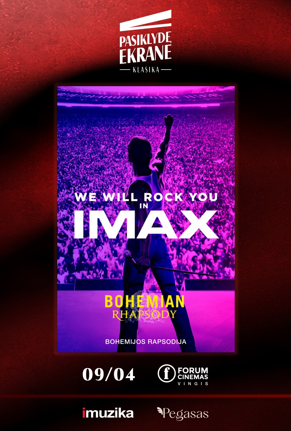 PASIKLYDĘ EKRANE kino klasika: Bohemijos rapsodija (2018) IMAX